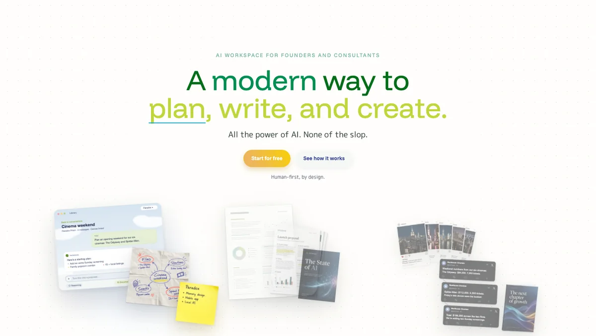 Paradox AI workspace hero